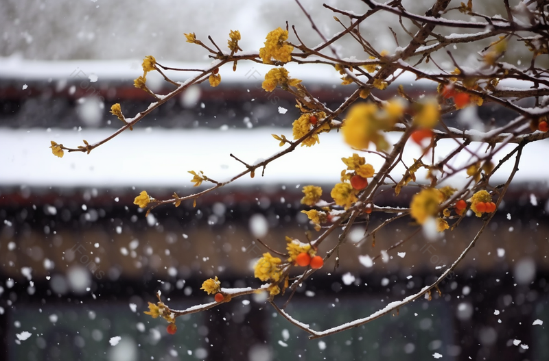 下雪的冬天的园林梅花雪景,高清,摄影图,摄影图片,图片大全,摄影图免费下载